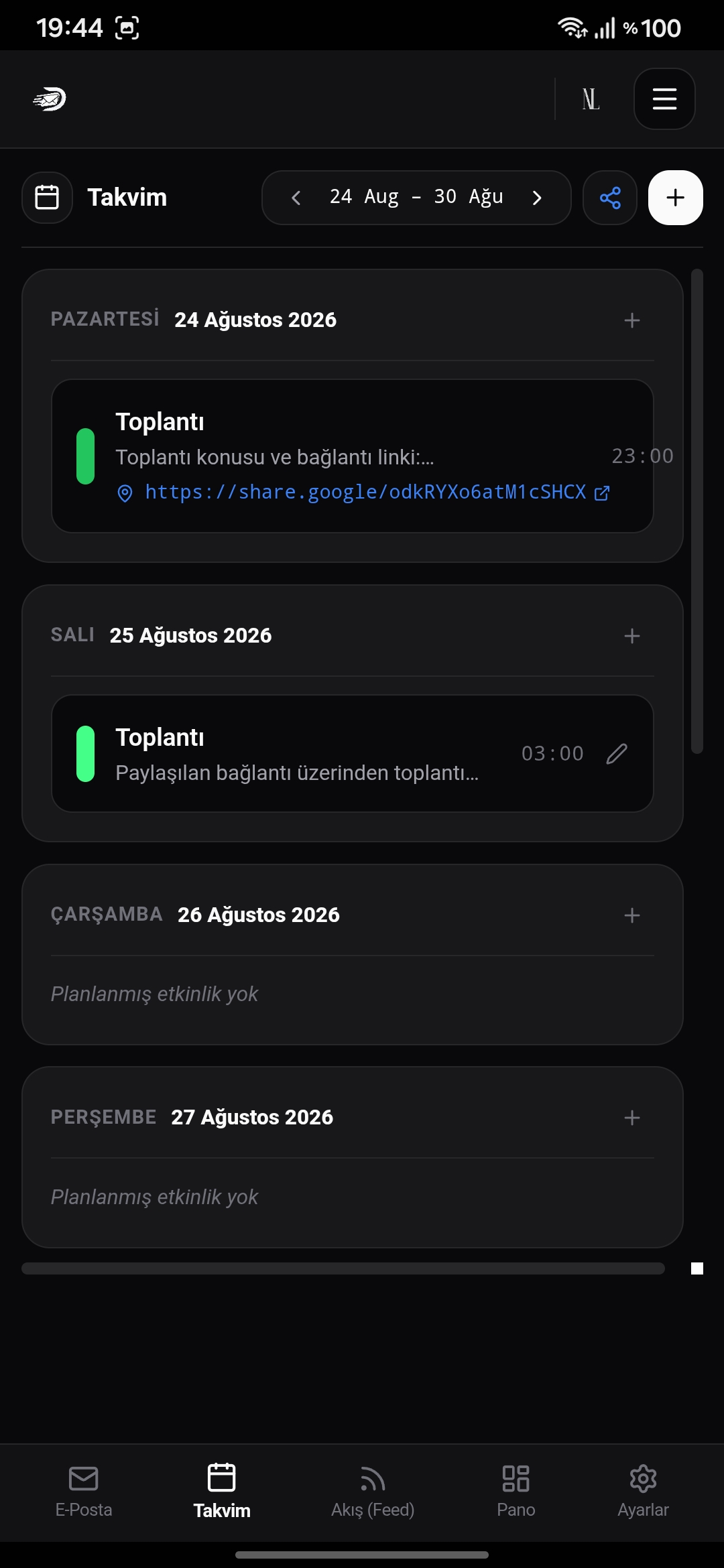 Mobil — Takvim